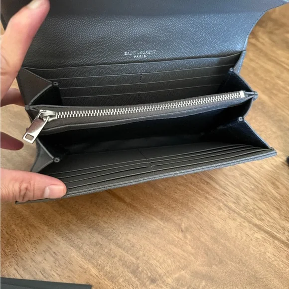 SOLD Yves Saint Laurent Gray Leather Clutch - Picture 6 of 14